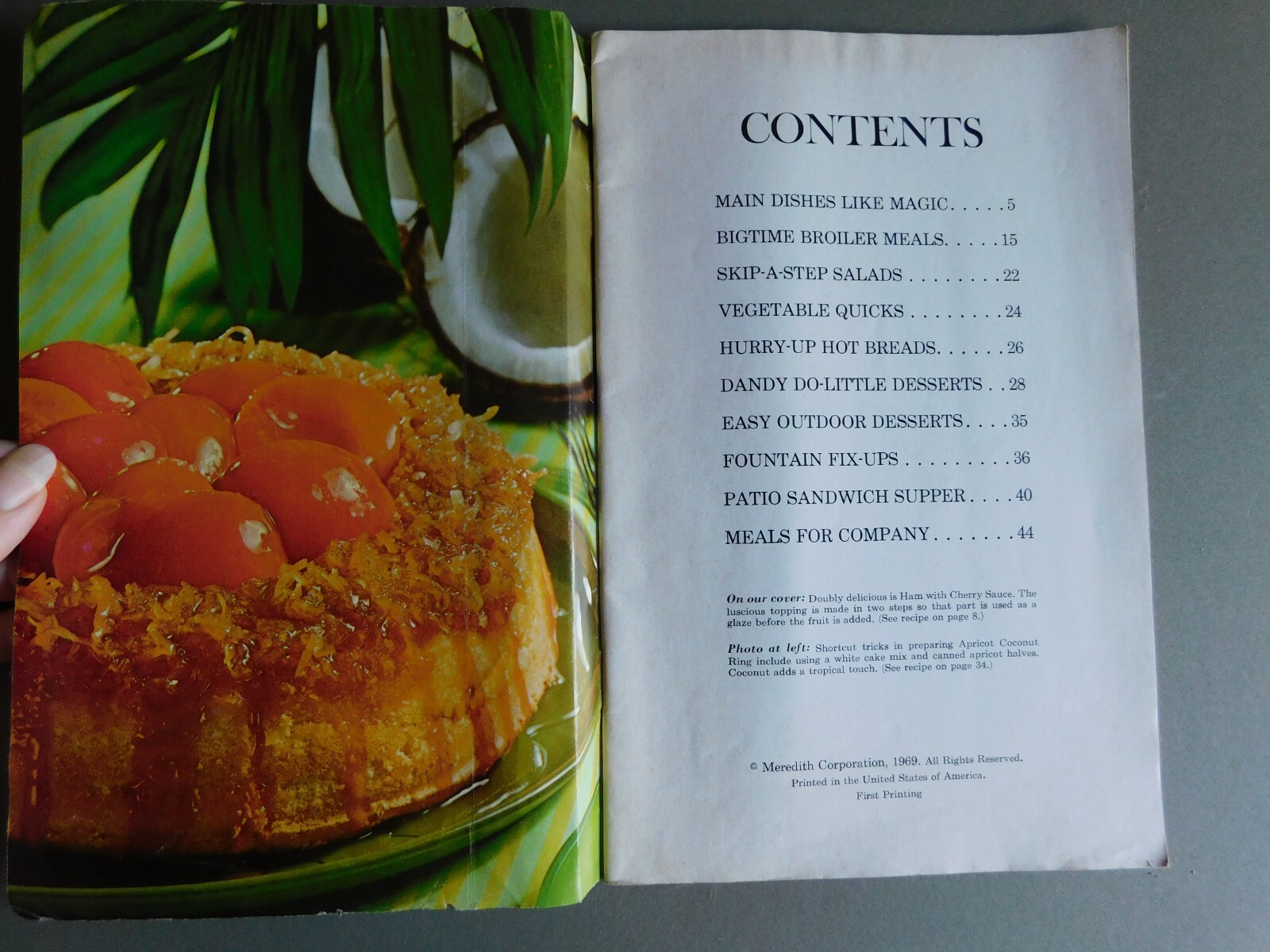 Shortcut Cooking – 1969 cookbook by Meredith Corp – First Printing – Recipes