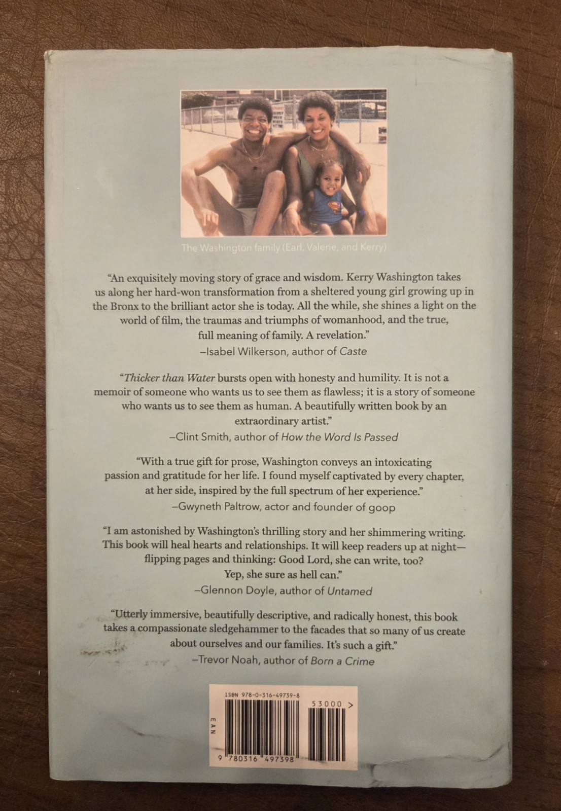 Thicker than Water – Hardcover By Kerry Washington, Little Brown Spark, Memoir