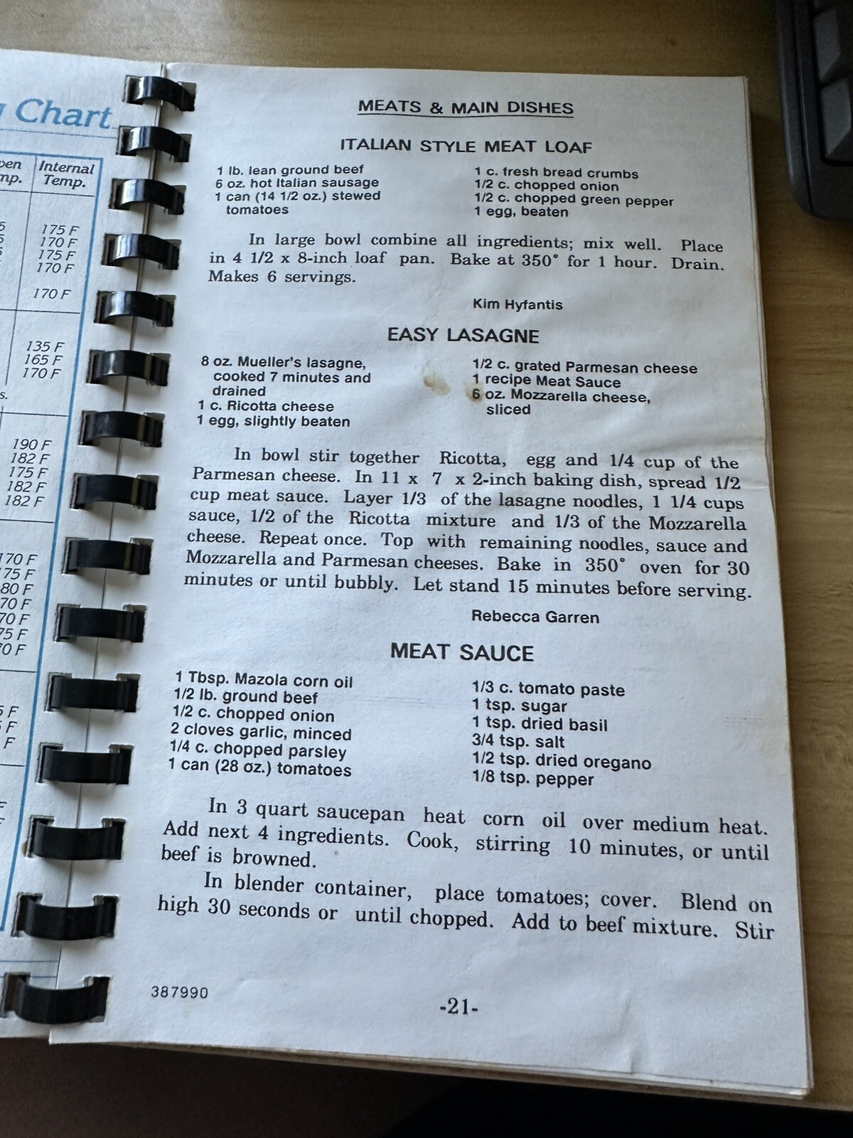 Vintage 1980s Homemade Cookbook 81 pages