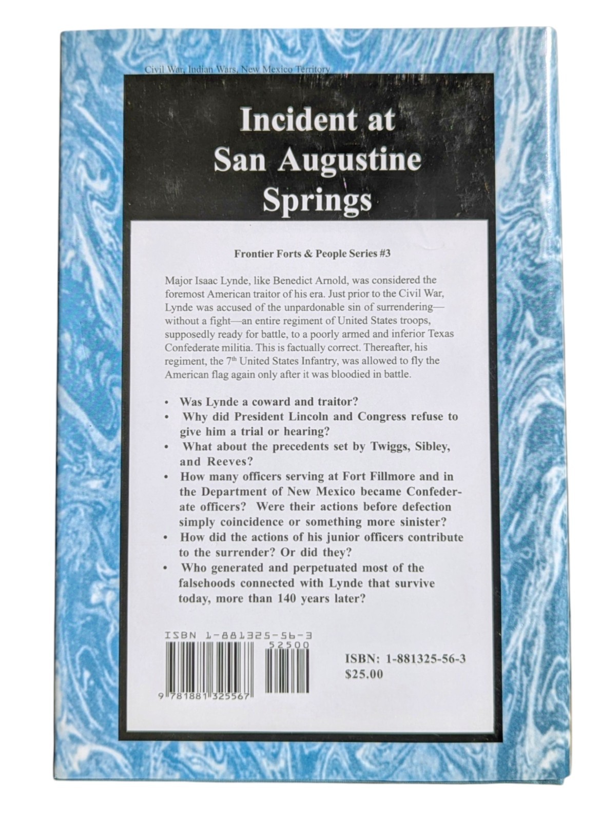 Incident at San Augustine Springs-Major Isaac Lynde by Wadsworth, Civil War NM