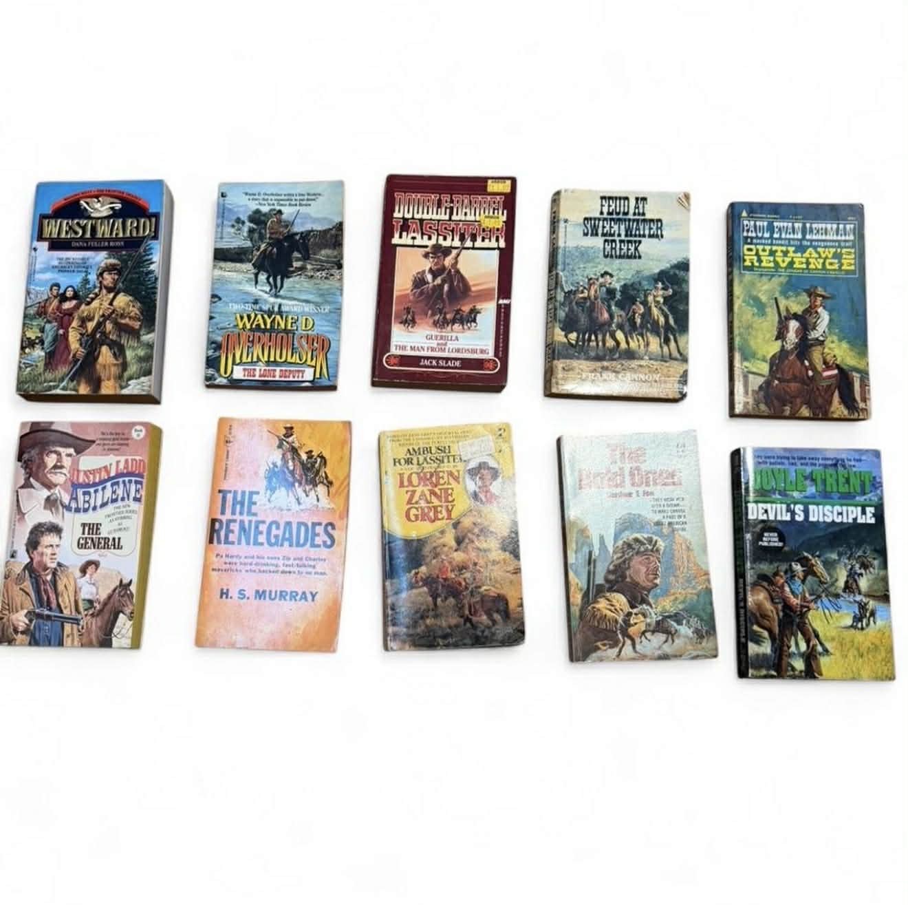 Vintage Bundle of Paperback Western/Cowboy Vovels 10 books