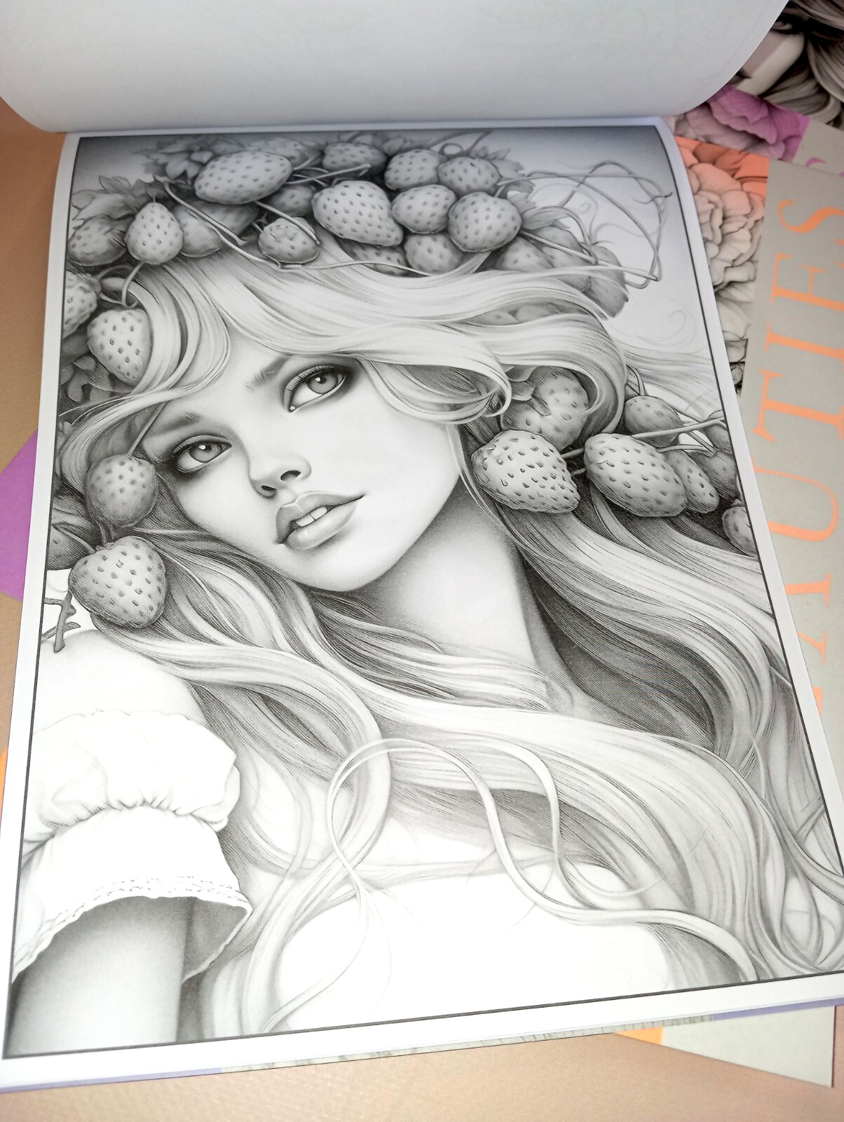 Set of 4 original coloring books Girl Portrait Flower Paper Edition For Adults