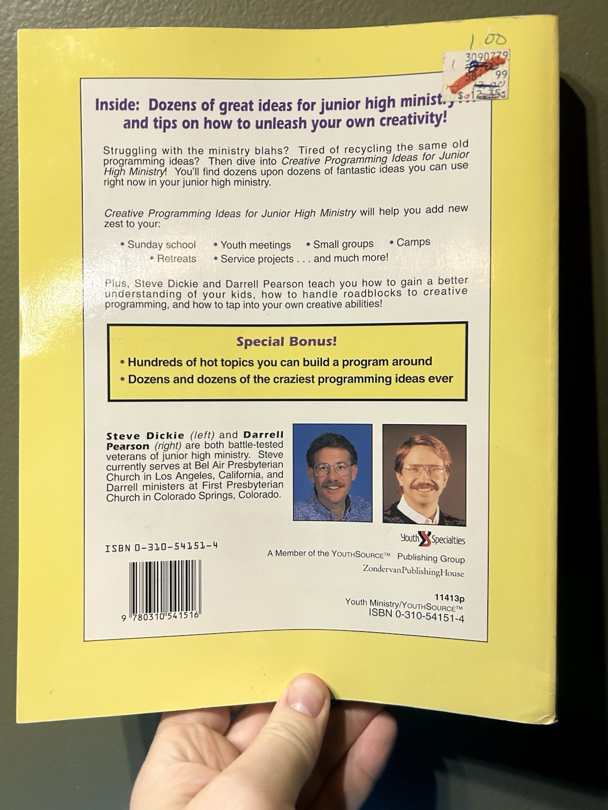 Creative Programming Ideas for Junior High Ministry by Dickie Steve; Pearson