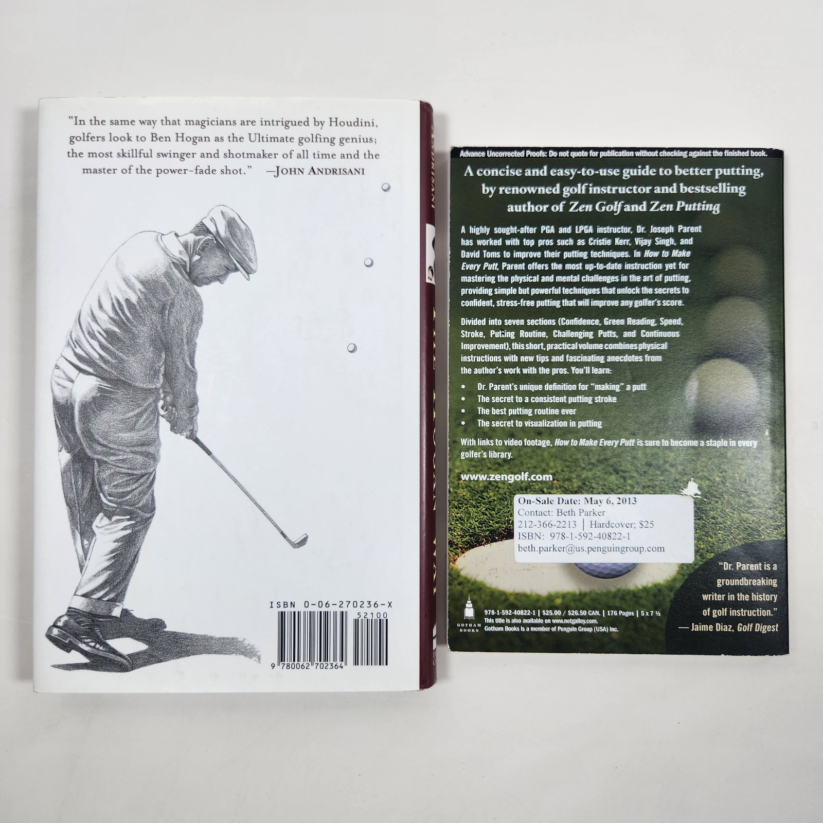Golf Golfing Putting Breaking Slump Secret Winning Ben Hogan Way Lot of 4 HC DJ