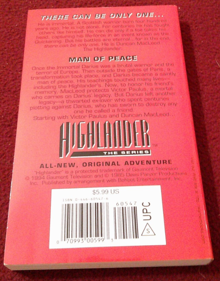 Highlander: Shadow of Obsession by Rebecca Neason (1998, pb) tv show novel