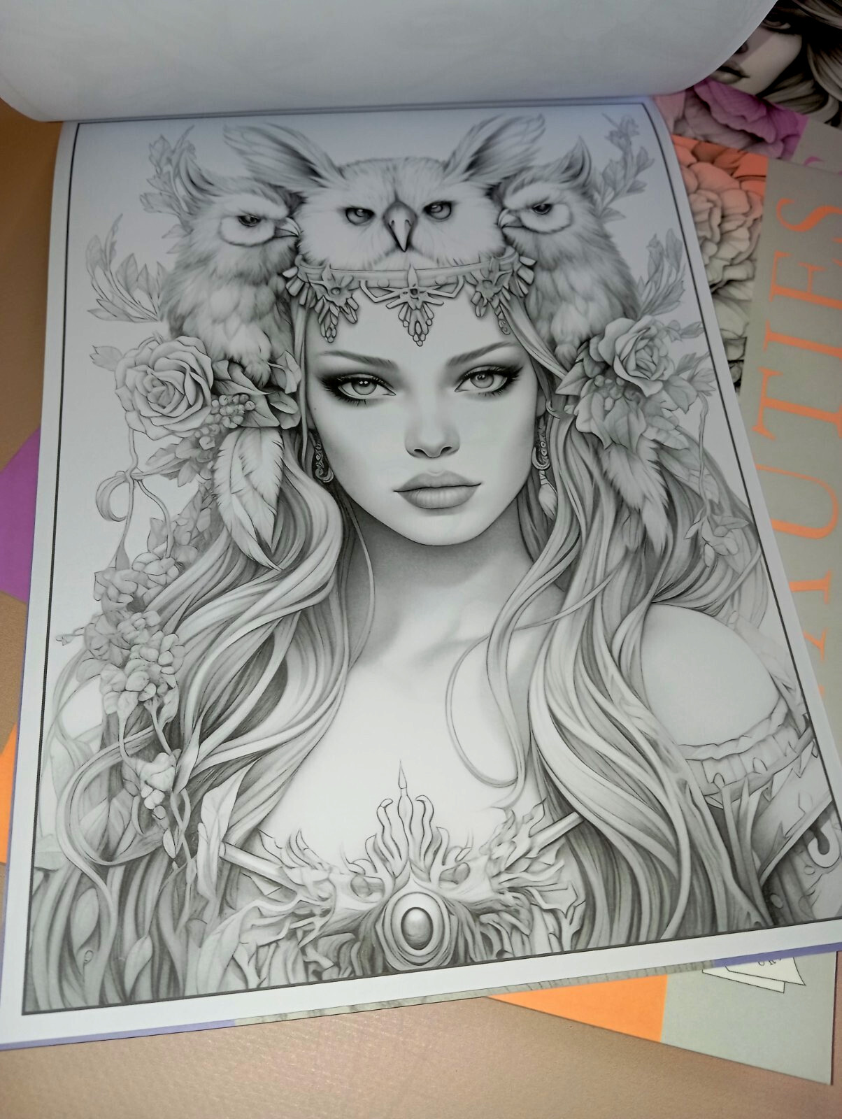 Set of 4 original coloring books Girl Portrait Flower Paper Edition For Adults