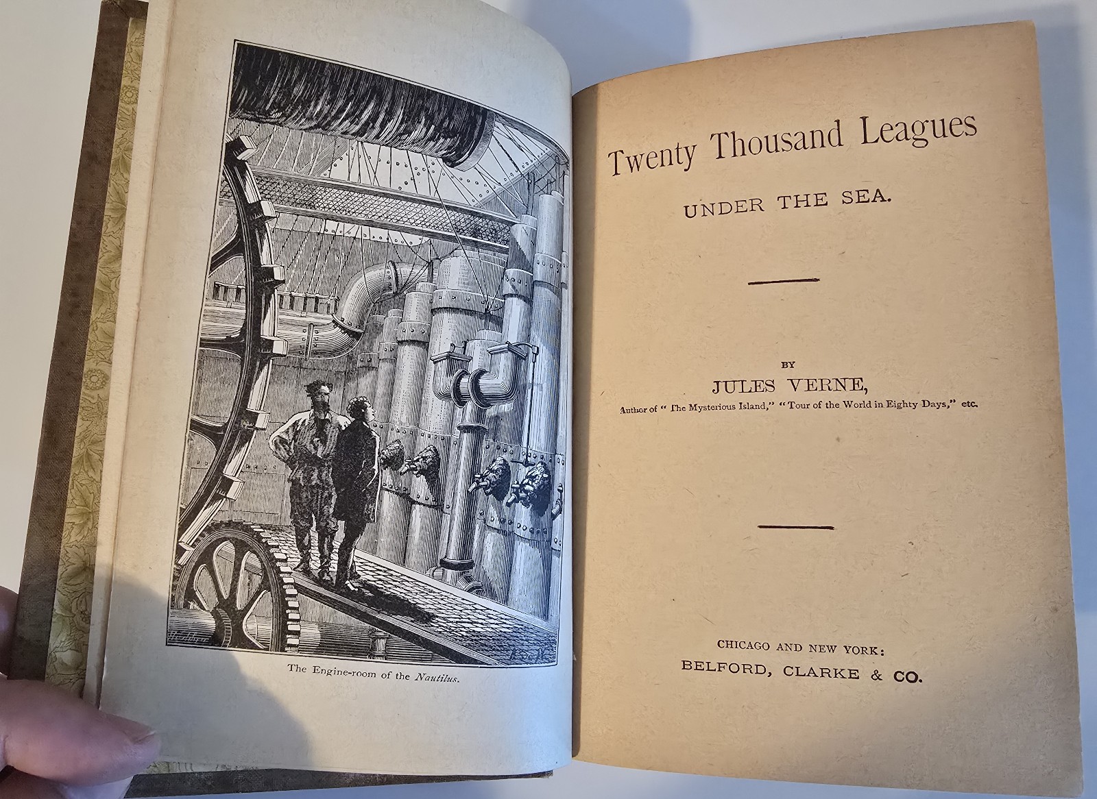 Vintage 20,000 LEAGUES UNDER THE SEA Jules Verne 1884 CAXTON ED Gilt Belford Cl