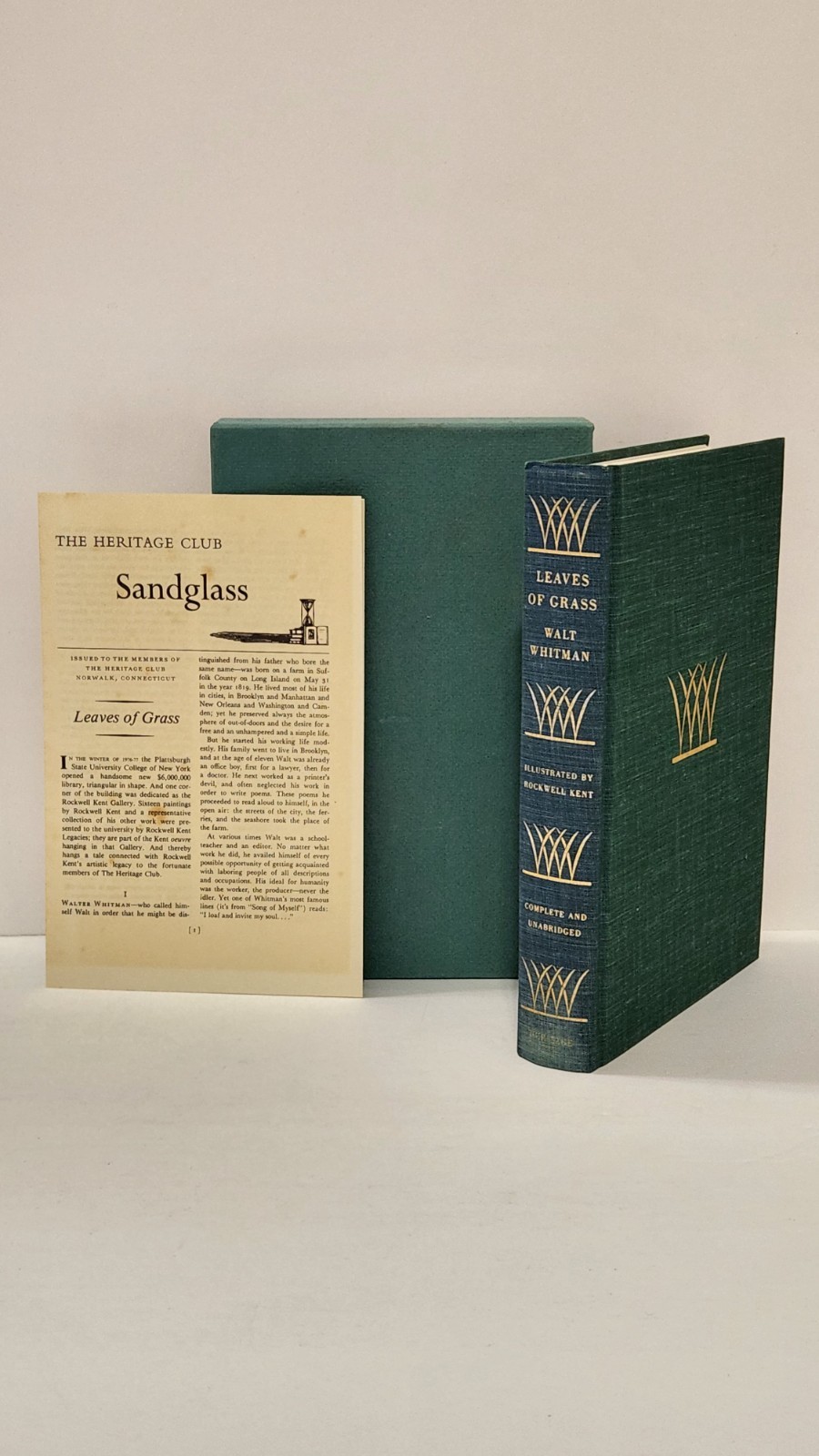 Leaves of Grass by Walt Whitman – Heritage Press 1937/65 – Slipcase HC Sandglass