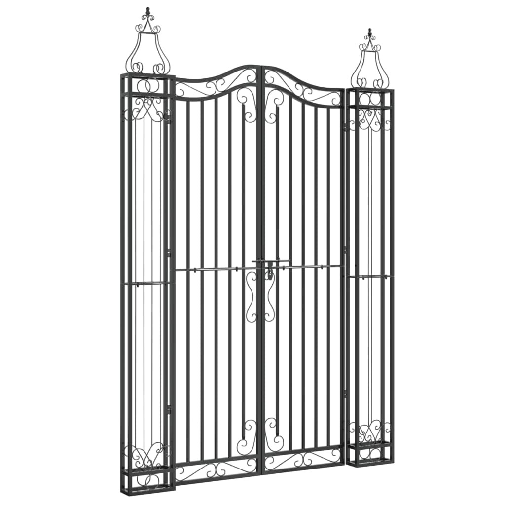 Garden Gate Ornamental Fence Gate with Bolt Hinge Trellis Wrought Iron vidaXL vi