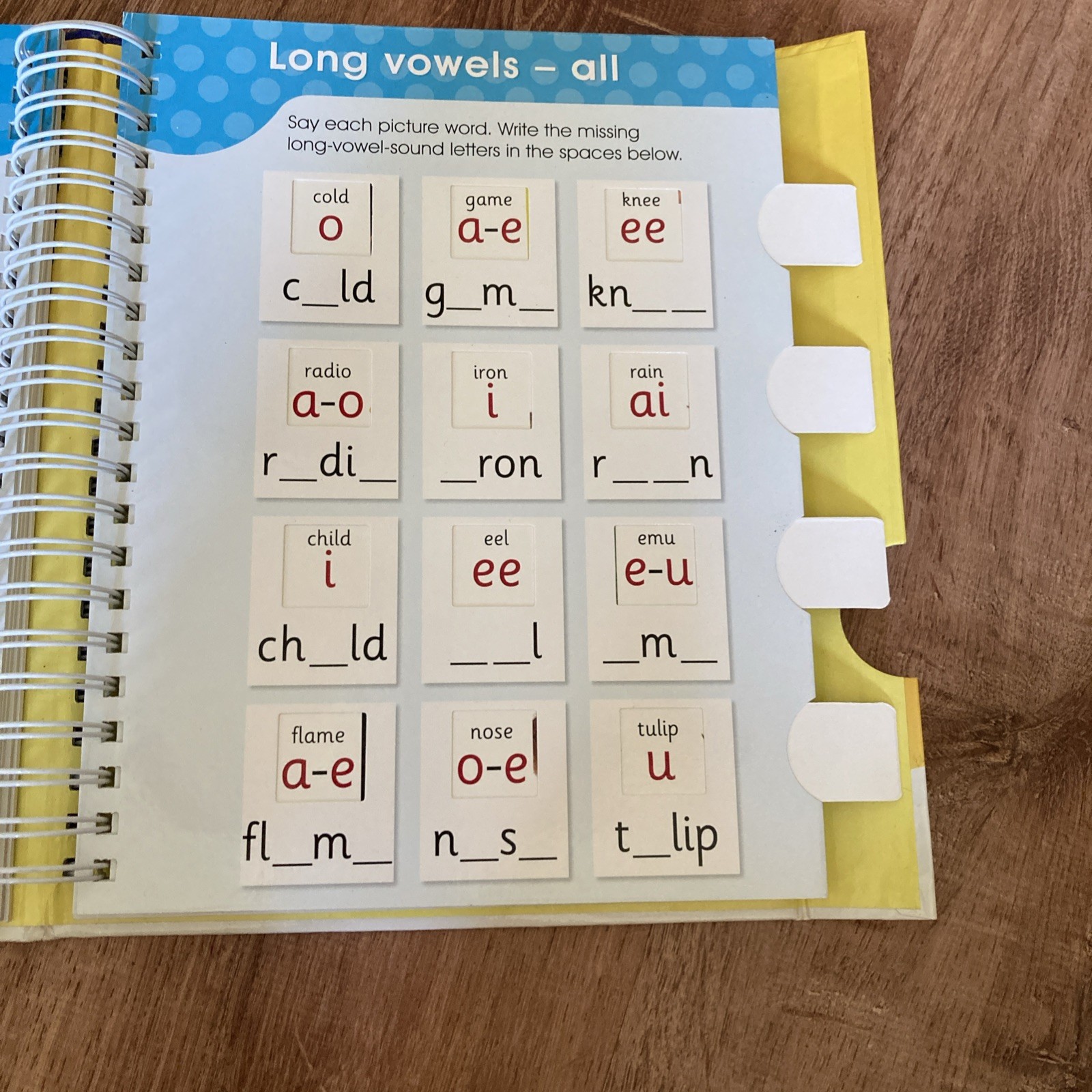 Phonics Learning Write Slide Learn Spiral-Bound Educational Activity Book