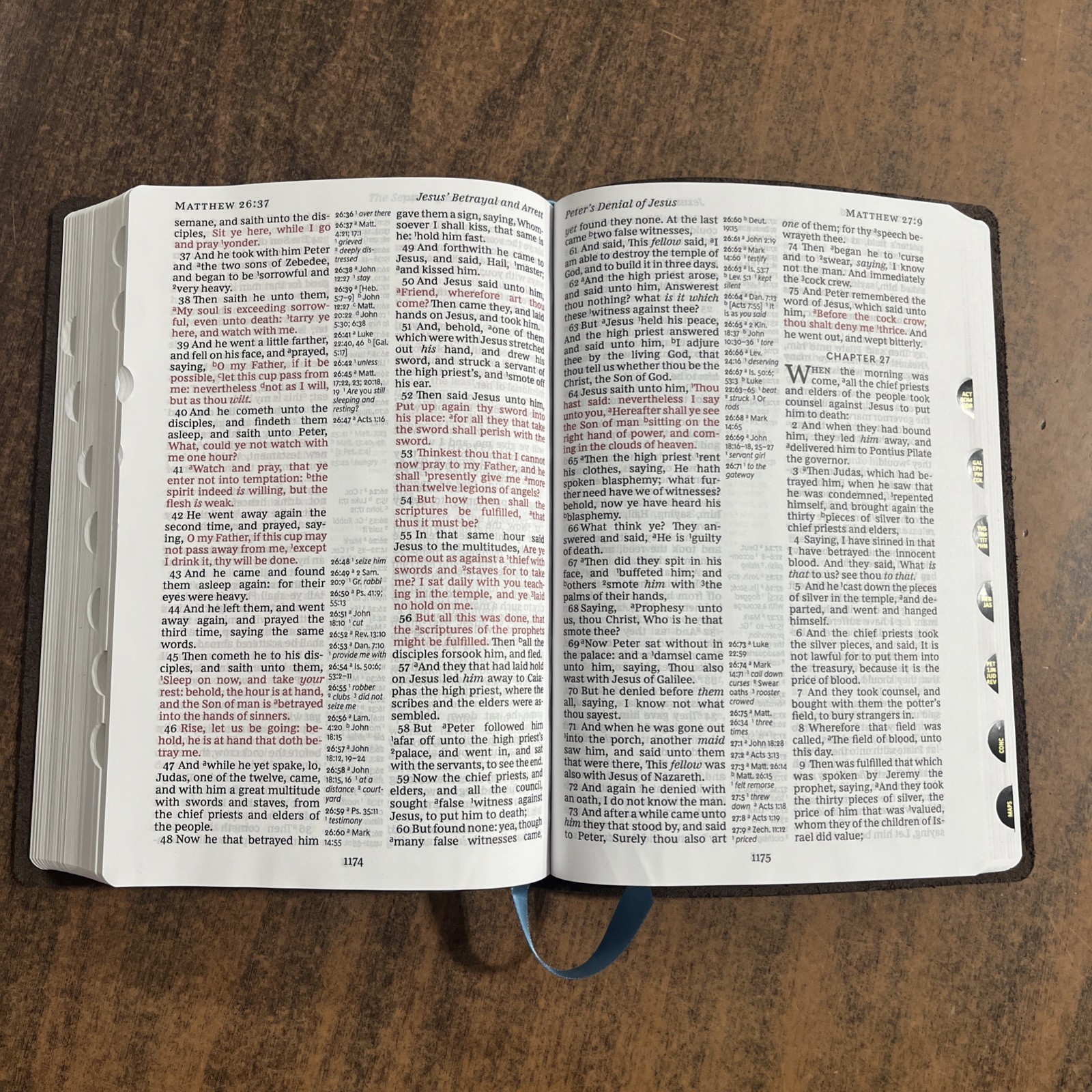 KJV Large Print Center Reference Bible Thumb Indexed Genuine Leather $125 Retail