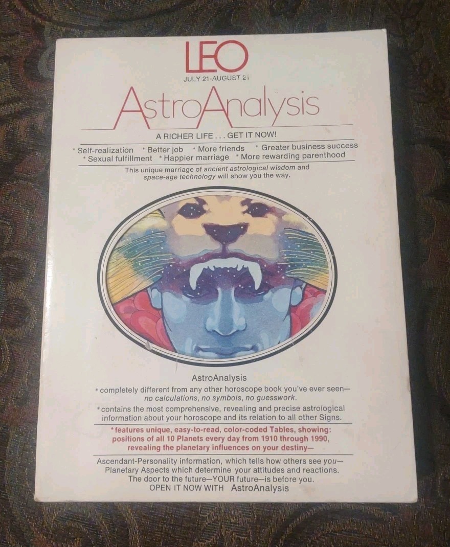 Vintage 1976 Leo AstroAnalysis Horoscope Book Grosset & Dunlap 360 Pages
