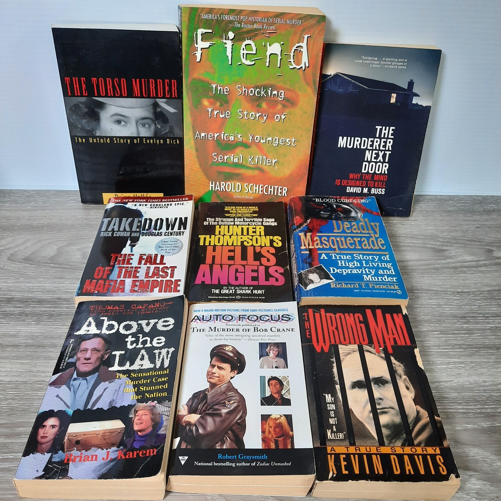 True Crime PB Lot of 9 Murder Serial Killers Hunter S. Thompson Hell’s Angels