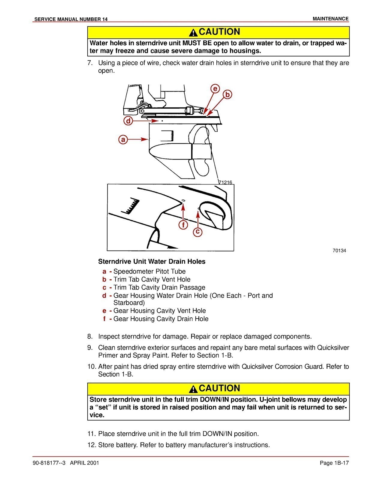 MERCURY Mercruiser #14 Sterndrive Units Alpha One Generation II SERVICE MANUAL M
