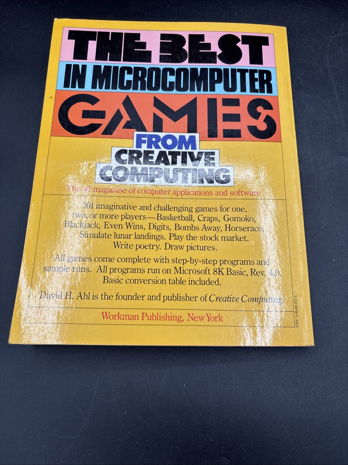 Basic Computer Games Microcomputer Edition David Ahi Early Home Computer 1st Ed