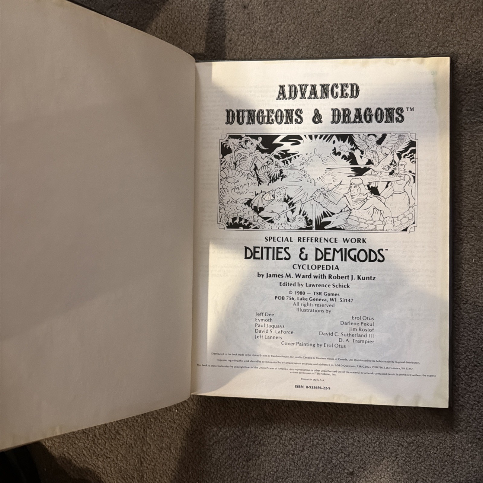 TSR Presents Deities & Demigods Advanced Dungeons & Dragons 1980 HC 128 Pages