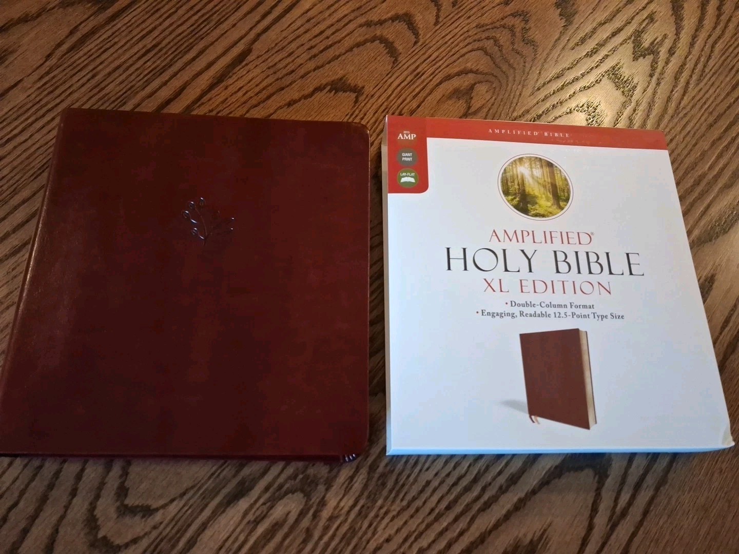 Amplified Bible XL Edition ~Retail $52.99~ Burgundy Leathersoft LARGE PRINT 12.5