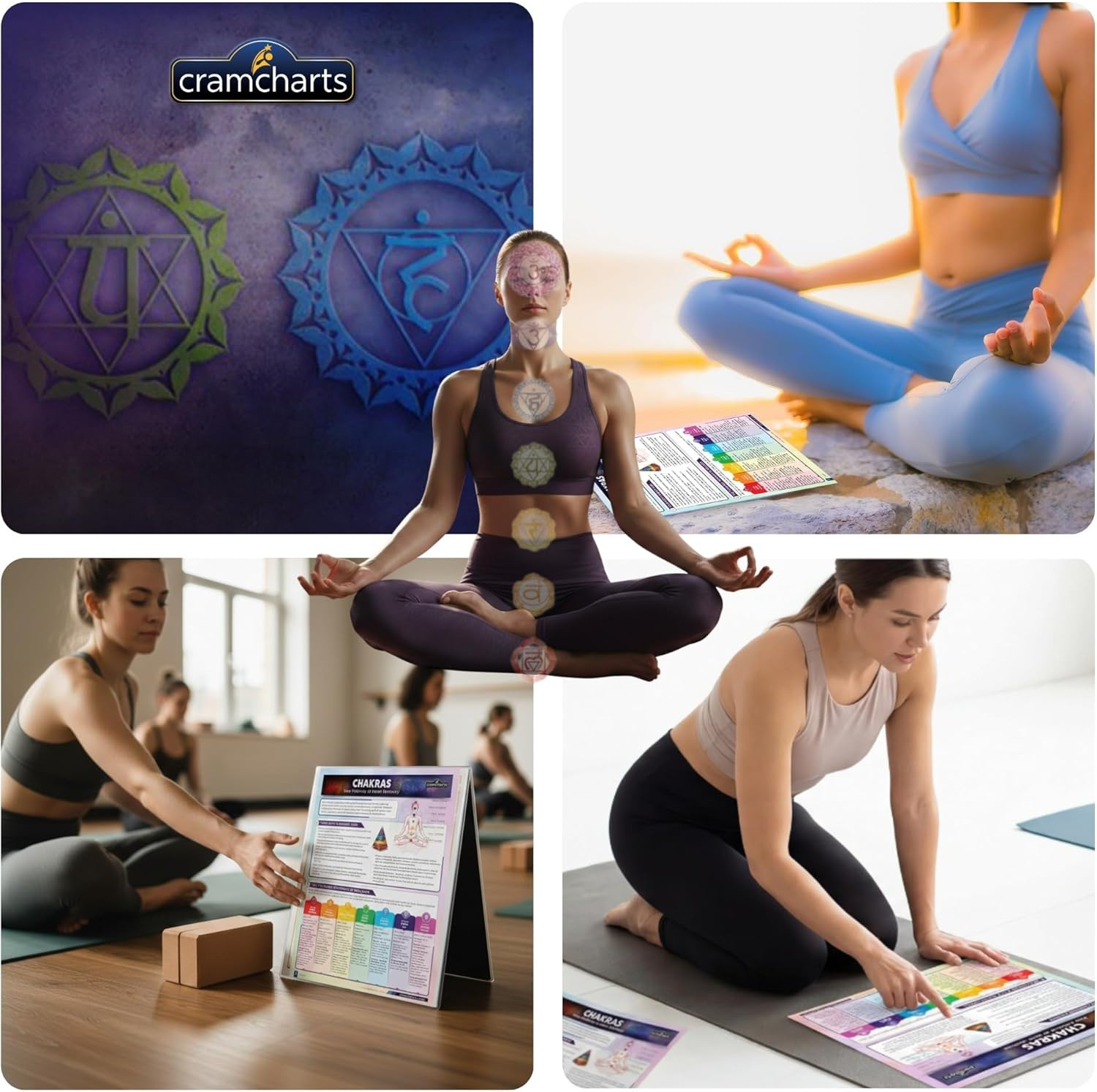Chakras – 4-Page Laminated Quick Reference Guide for the 7 Chakra System, Energy
