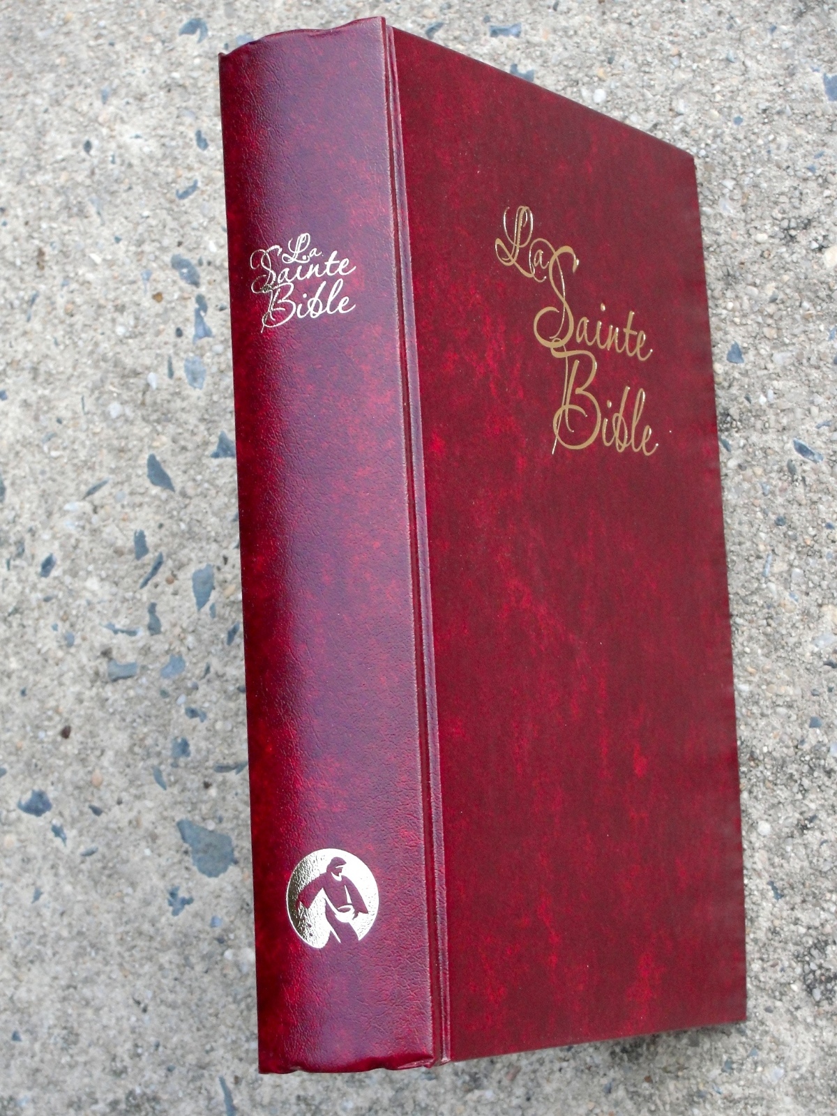 French Bible LARGE PRINT, Louis Segond 1910 Hardback Marbled Ruby Red