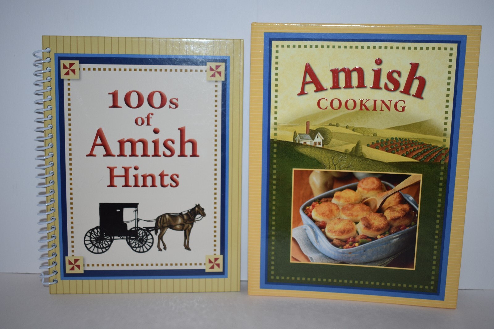 2 AMISH BOOKS – AMISH COOKING & 100’s OF AMISH HINTS – HARDCOVER – RECIPES