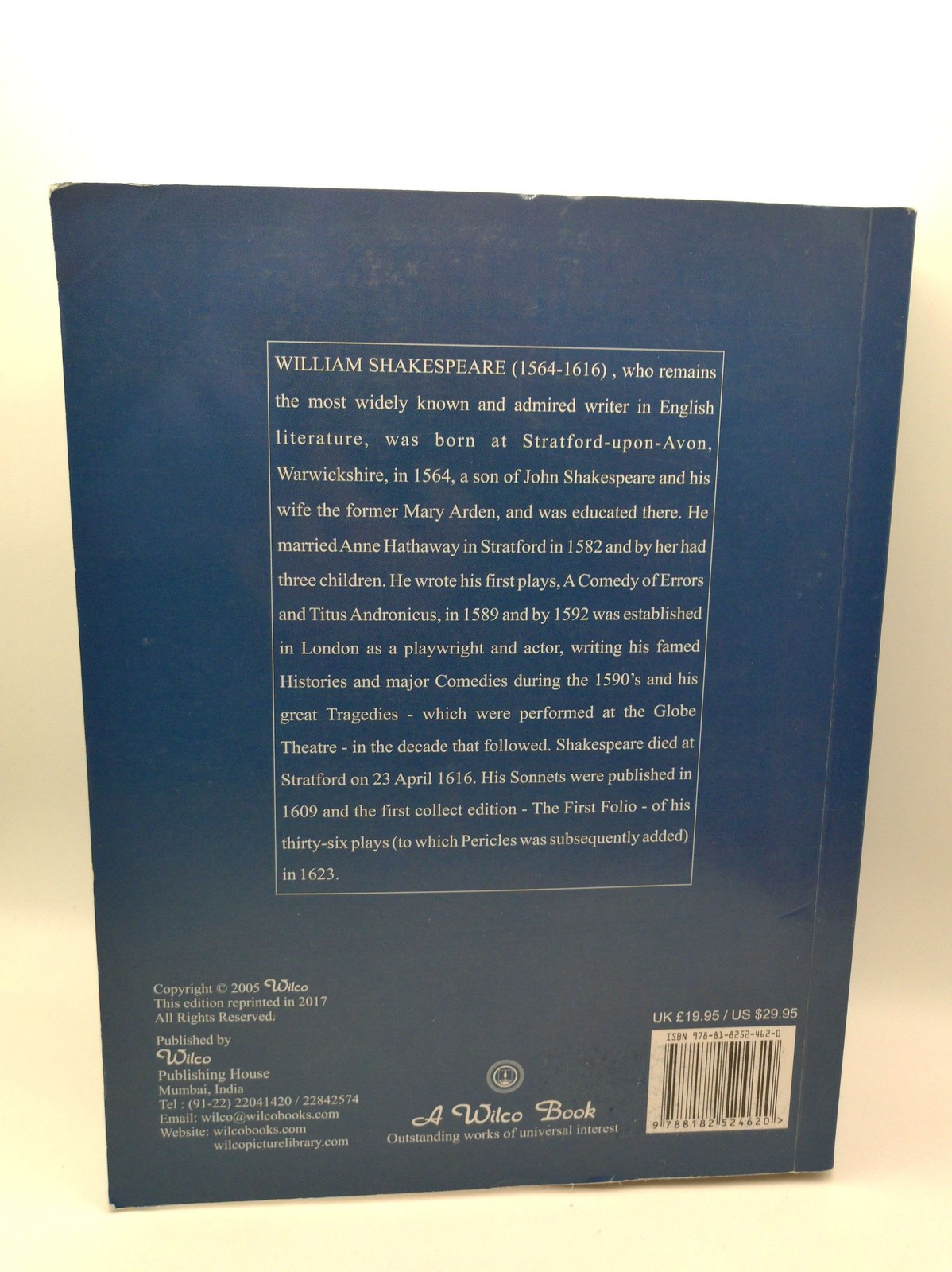 Shakespeare The Complete Works Wilco Paperback 2017 Edition ISBN 9788182524620