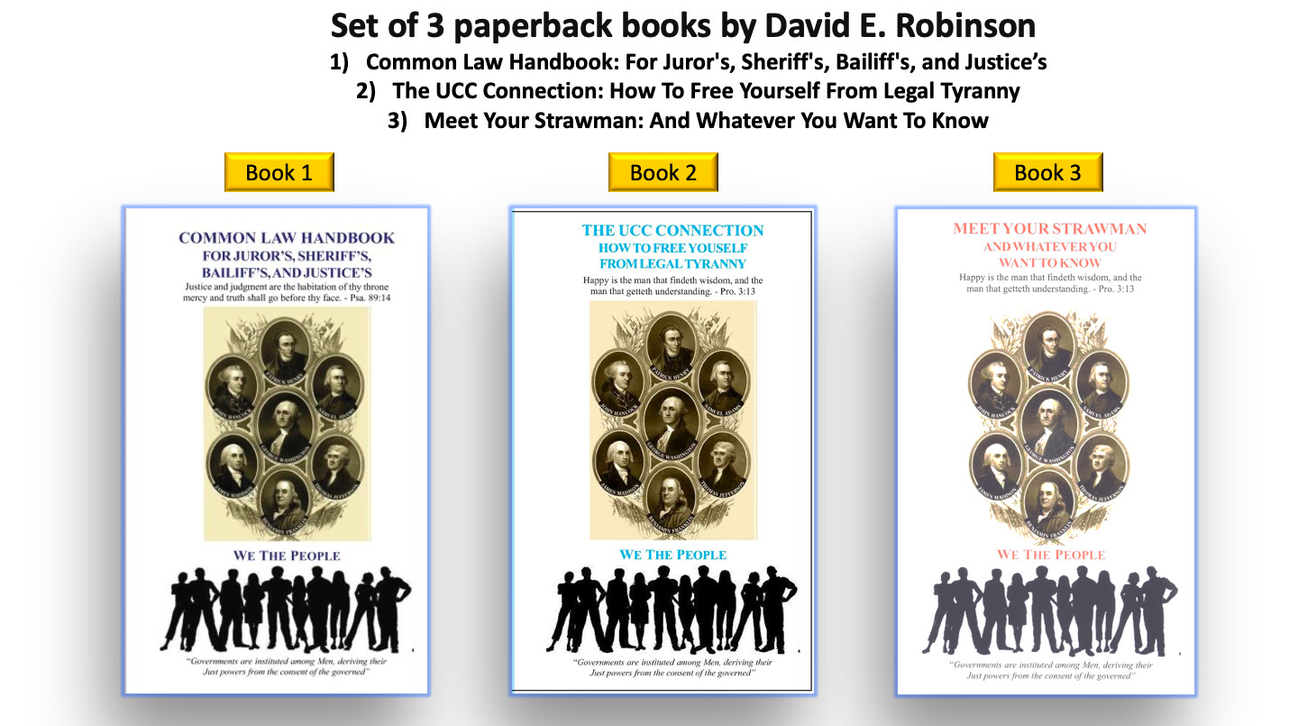 David E. Robinson 3 Books Set: Common Law …, The UCC … & Meet Your Strawman