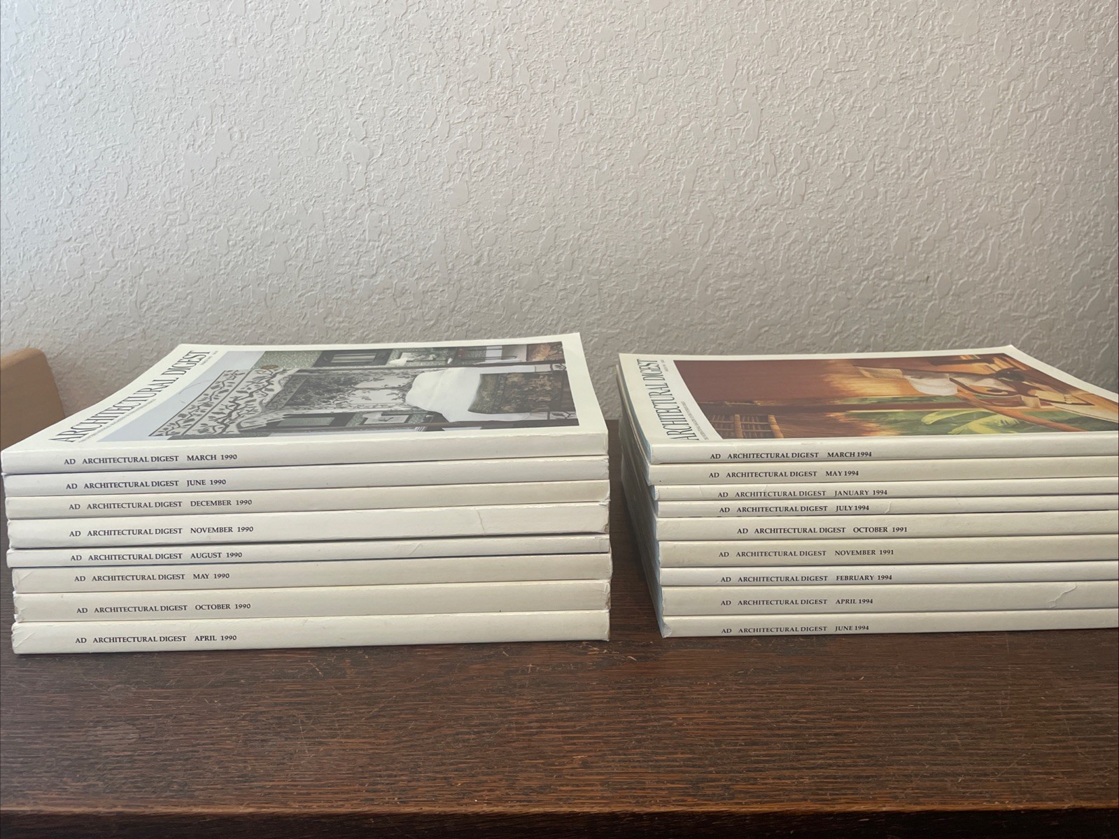 VTG Architectural Digest Lot Of 17 Magazines 1990 1991 1994 Various Mixed