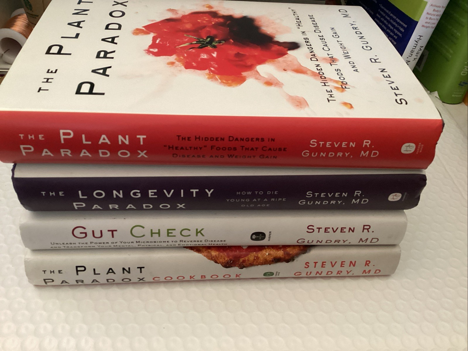 Lot 4 Steven R. Gundry Plant Paradox & Cookbook Longevity Gut Check HC