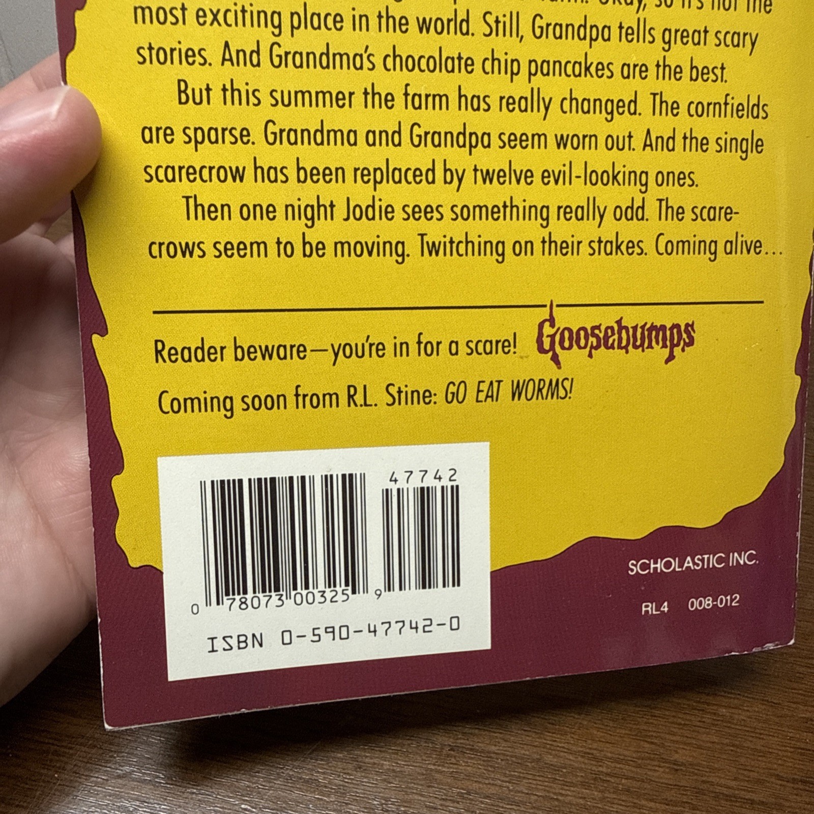 Goosebumps Scarecrow Walks At Midnight TRUE 1st Print Bookmark R.L. Stine #20