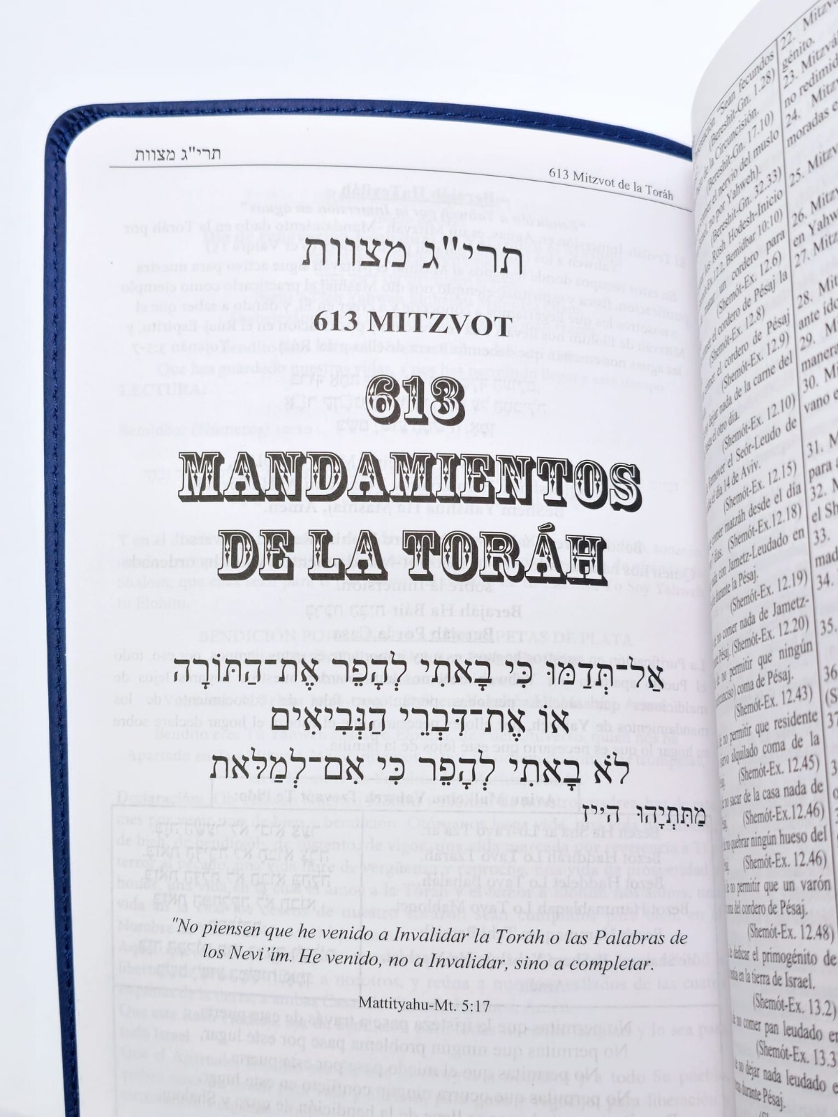Escrituras Sefer Davar Biblia Edición Español Piel Azul Salmos Español Y Hebreo