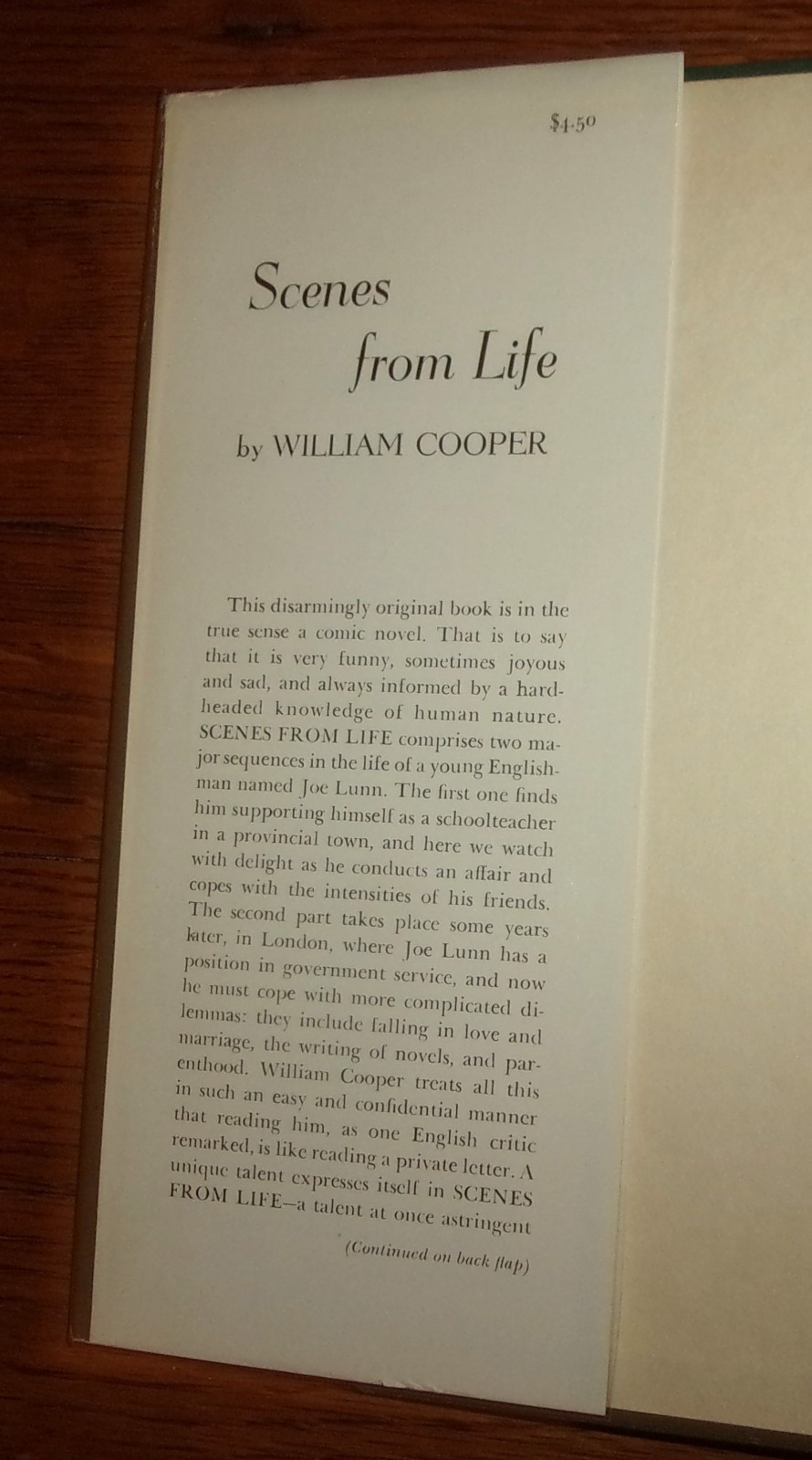SCENES FROM LIFE-A Comic Novel by WILLIAM COOPER-1st Edition SUPERB HC w/DJ 1961
