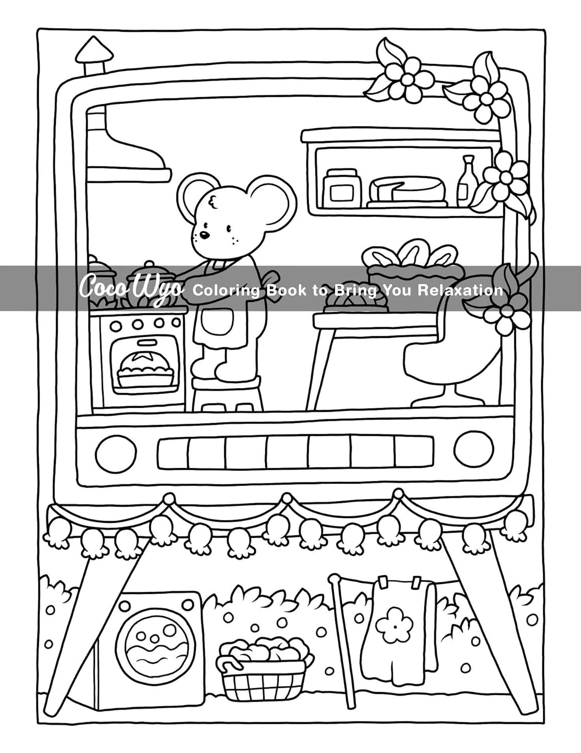 Cozy Spaces: Coloring Book for Adults and Teens Featuring Relaxing Familiar Corn