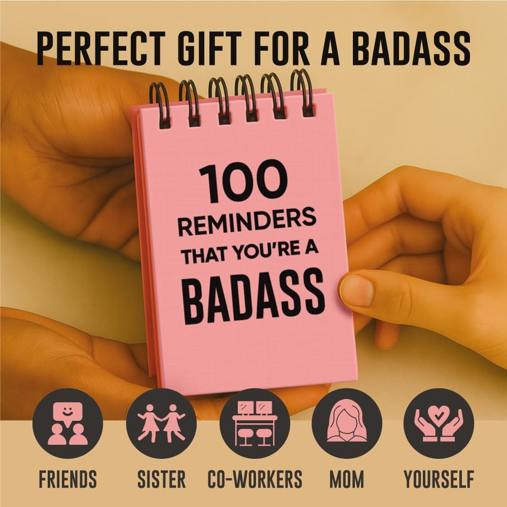 Affirmation Flipbook for a Badass – Daily Motivational Gifts for Her – Birthday