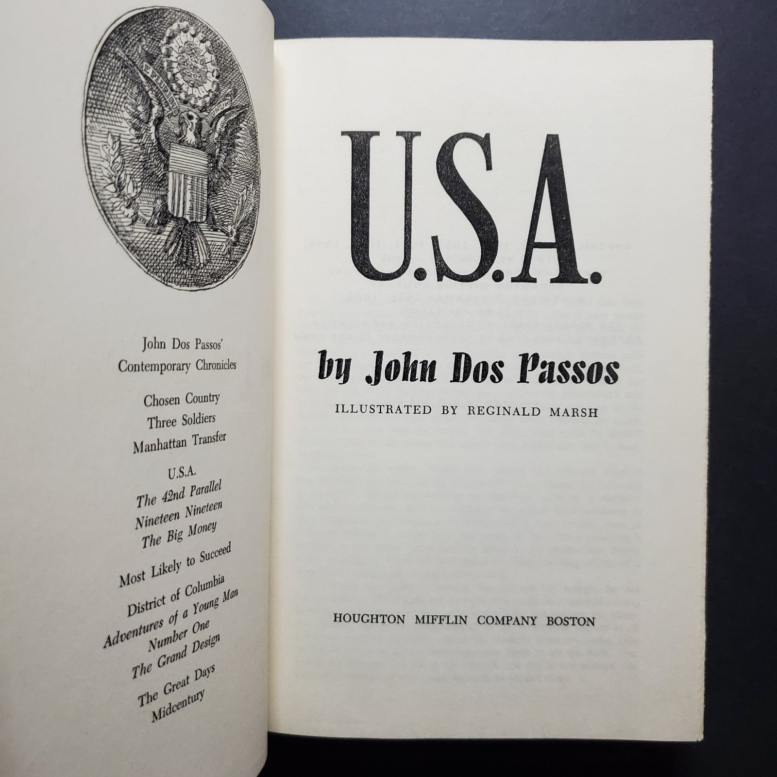 Vintage John Dos Passos U.S.A Trilogy (3 Volumes) 1960 Illustrated HC’s w/DJ BCE