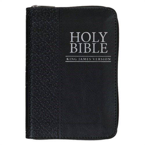 KJV Mini Pocket Edition: Zippered Black (Leather / Fine Binding)