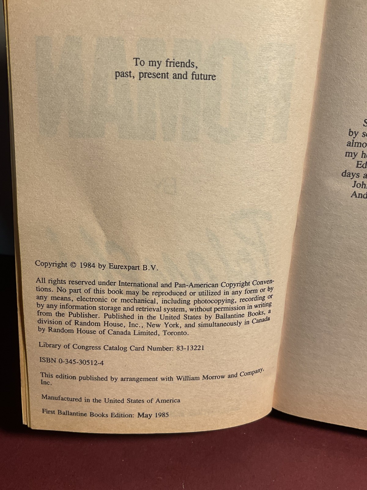 Roman by Roman Polanski Autobiography First Ballantine Books Edition 1985