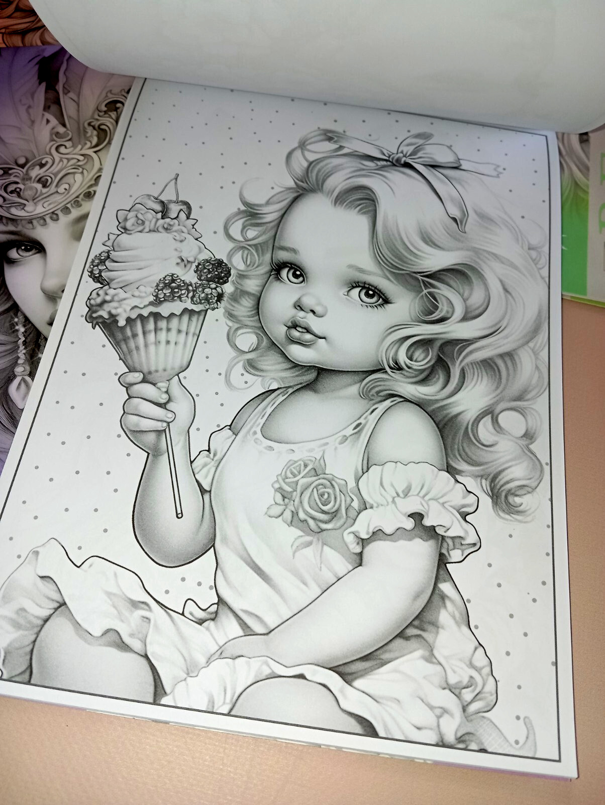 Set of 4 original coloring books Girl Portrait Flower Paper Edition For Adults