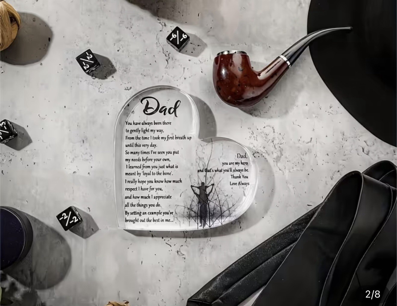 Elegant Crystal Heart Decor for Dad – Special Gift for Father’s Day & Birthdays