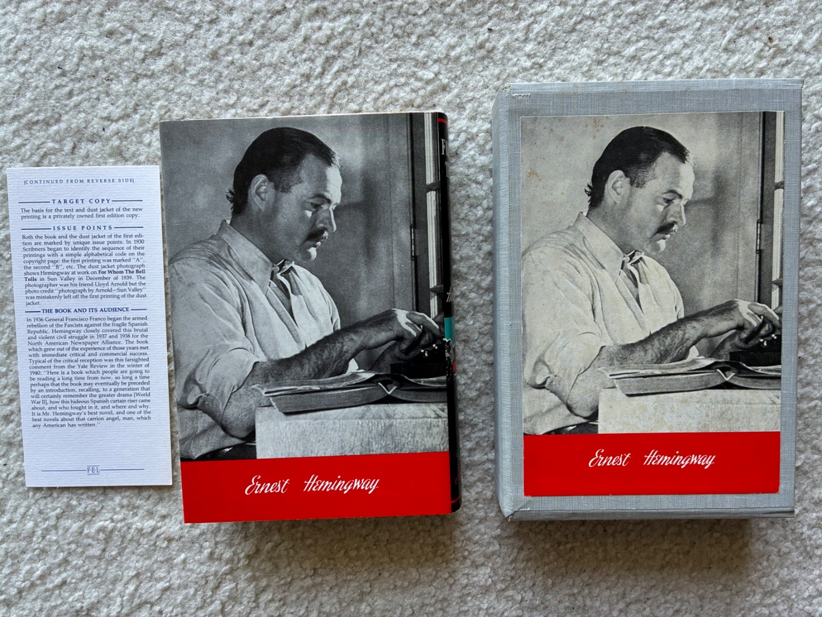 First Edition Library Ernest Hemingway “For Whom the Bell Tolls” Hardcover HC