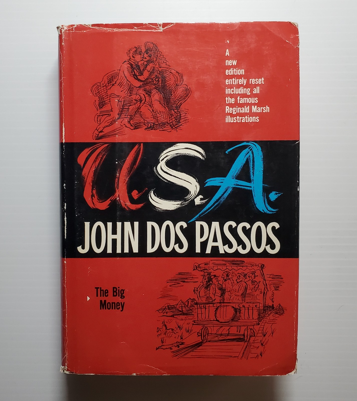 Vintage John Dos Passos U.S.A Trilogy (3 Volumes) 1960 Illustrated HC’s w/DJ BCE