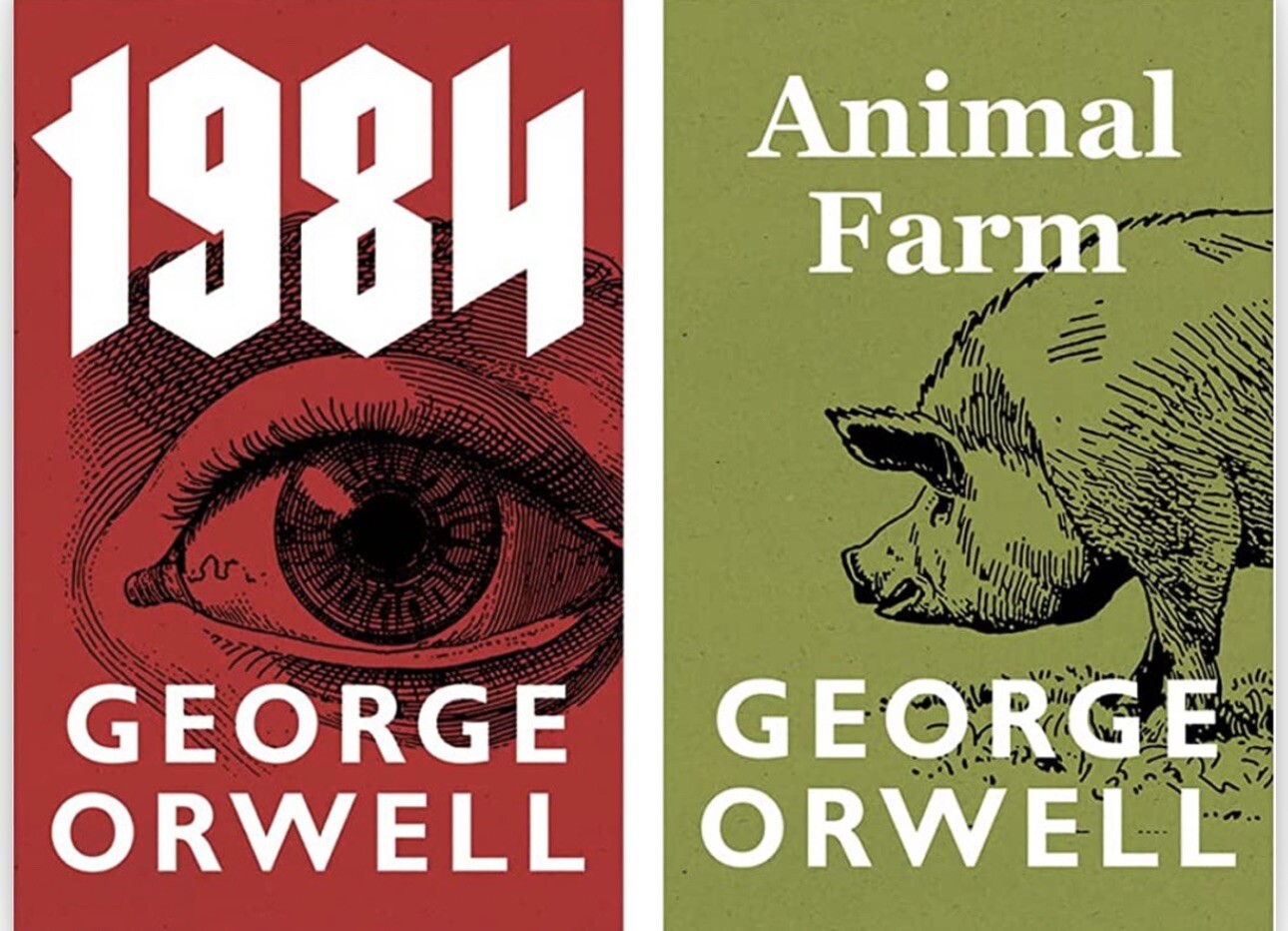 Animal Farm and 1984 by George Orwell, Paperback Set of 2 Book