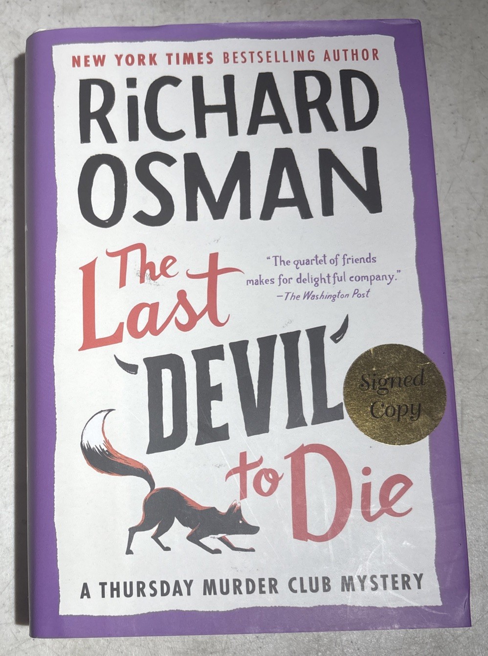 The Last Devil to Die by Richard Osman, signed FIRST EDITION, first printing