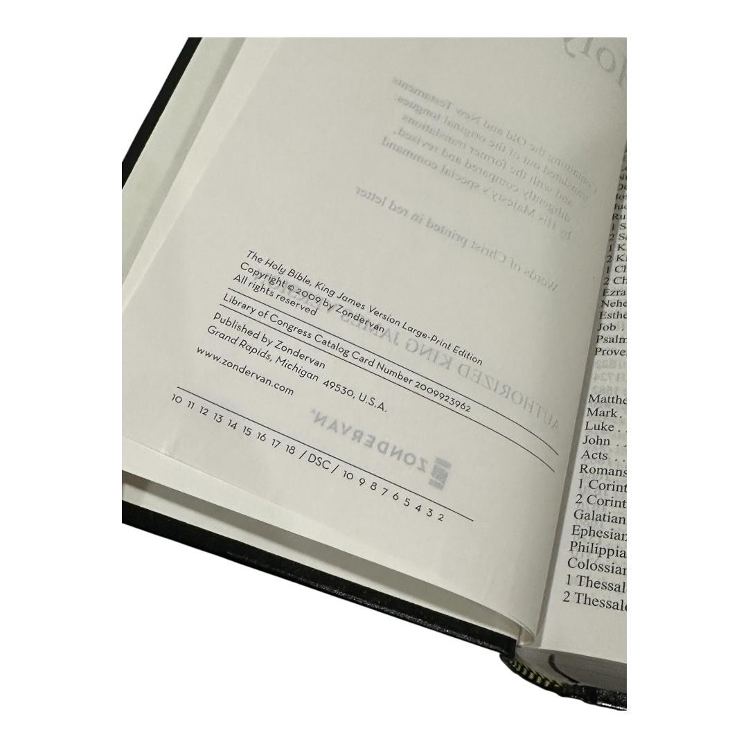 Holy Bible King James Version Translators Zondervan HC Large Print Black 2020