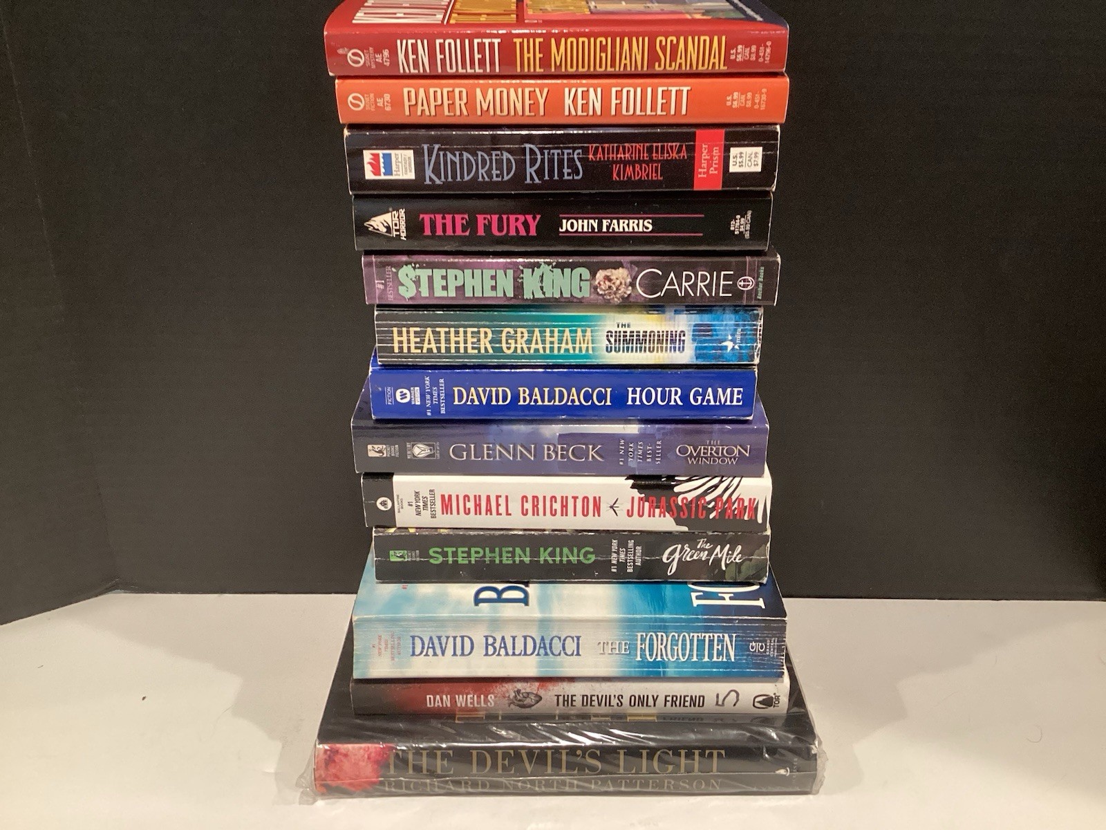 13 Suspense/Mystery/Horror/Crime Thrillers 12 PB 1 HC Book Lot VG Condition
