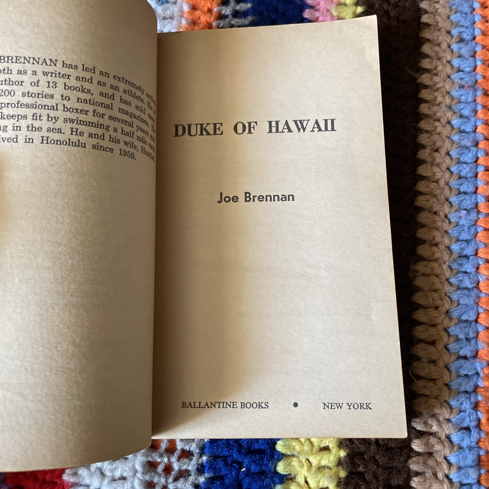Duke Of Hawaii: The Father Of Surfing – Joe Brennan – 1968 Paperback 1st Edition