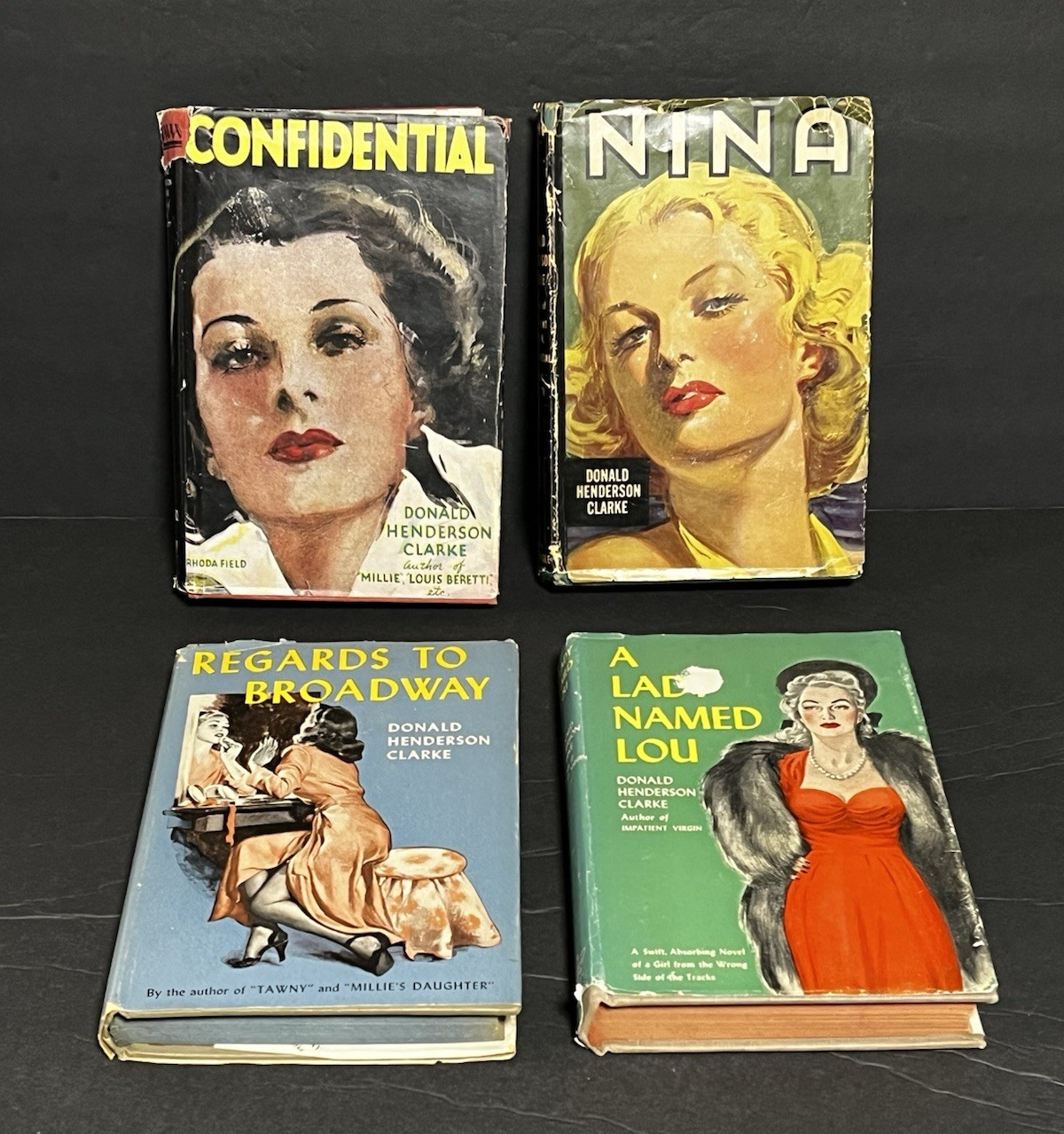 Lot of (4) 1940’s Triangle Books/ Donald Henderson Clarke/HC-DJ