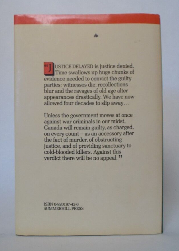 Justice Delayed Nazi War Criminals in Canada David Matas HC Book 1987 Inscribed