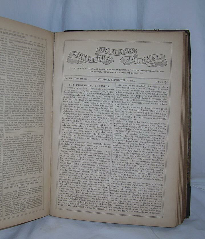 Chambers’s Edinburgh Journal 1851 Bound Issues William & Robert Chambers