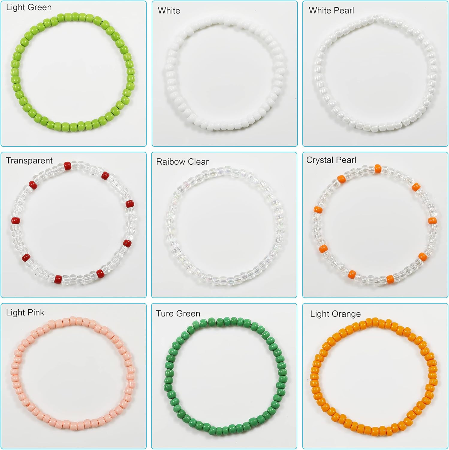 White Color 4mm Seed Beads About 1200pcs/100Grams in Bag, 6/0 Glass Craft Beads