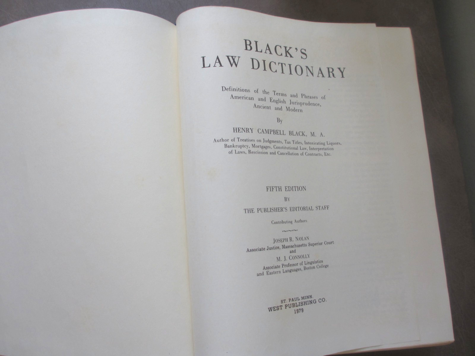Black’s Law Dictionary by Henry C. Black 1979 Hardcover Fifth Edition 5 lb. Book